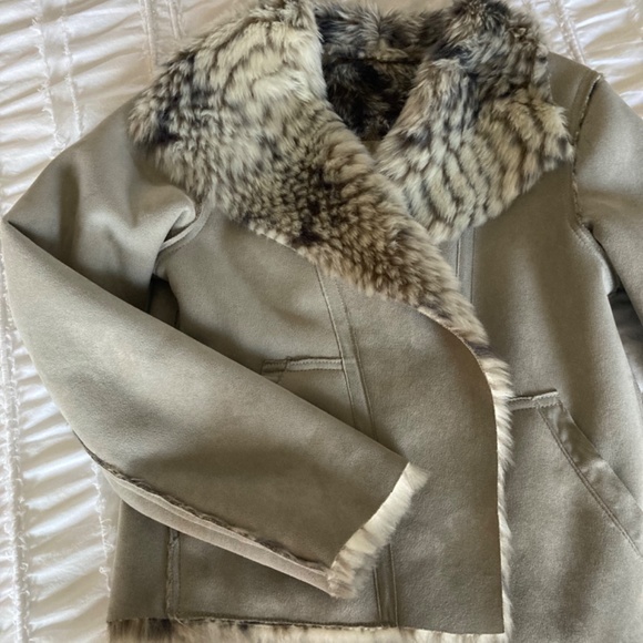 Anthropologie marrakech reversible fur/suede jacket - Picture 3 of 4